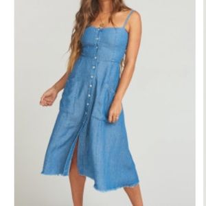 Show me Your Mumu Positano dress in Chambray